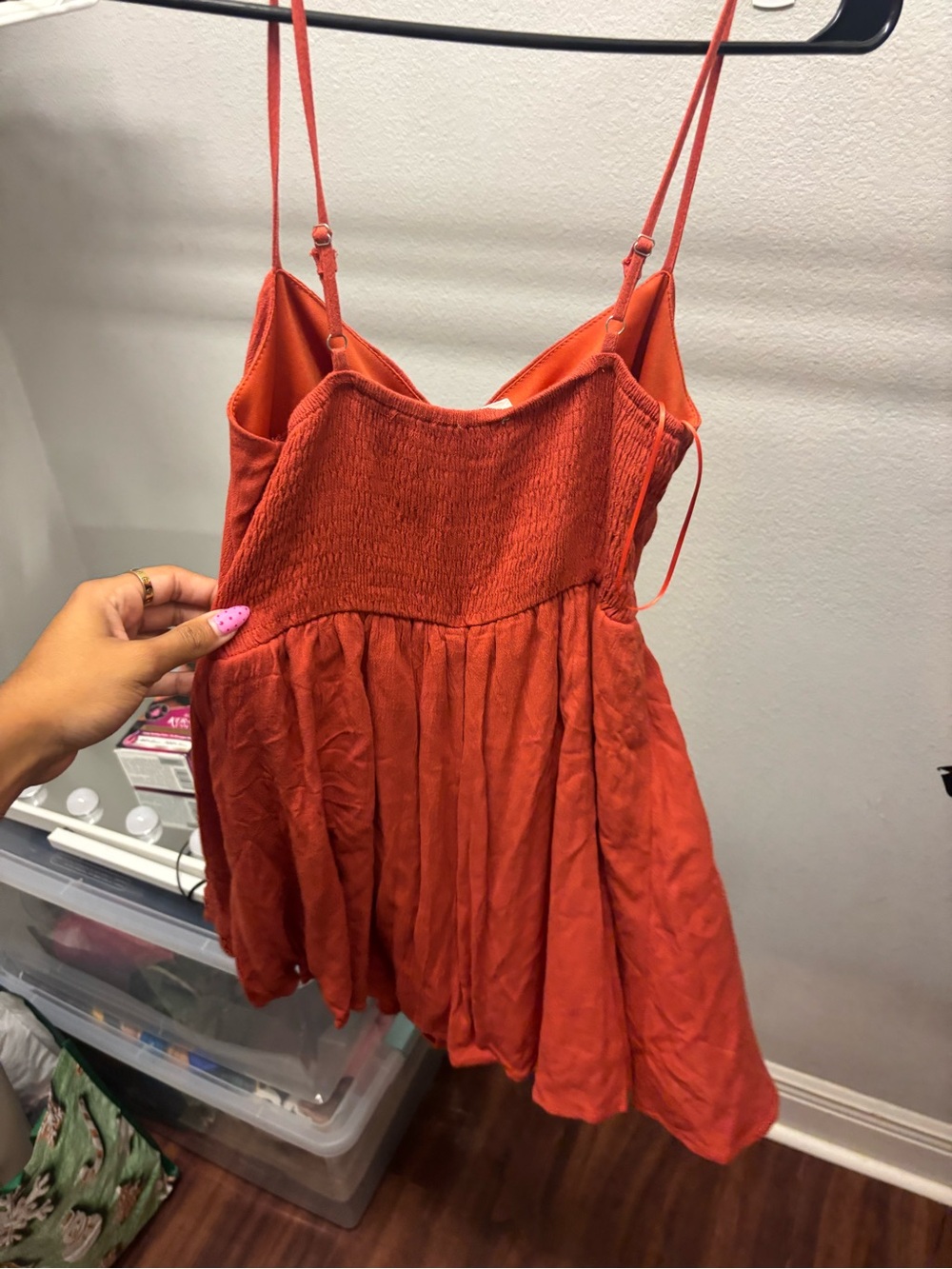 MARBLE Rust-Red Spaghetti-Strap Slip Dress - Picture 2 of 3